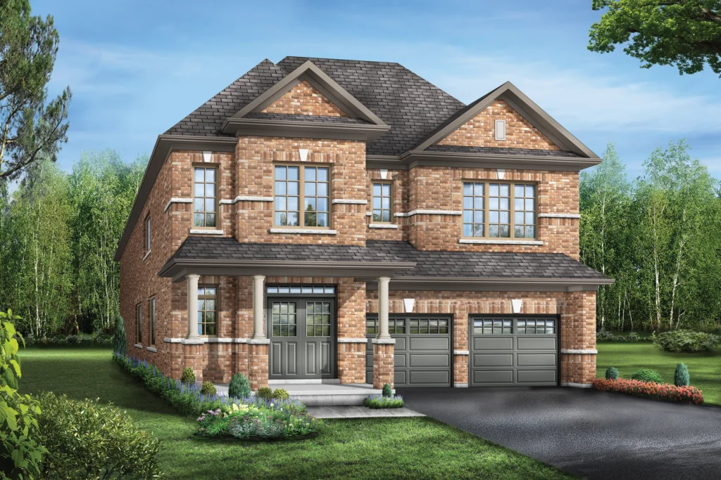 Brick detached single-family home rendering at UpTown Woodbridge